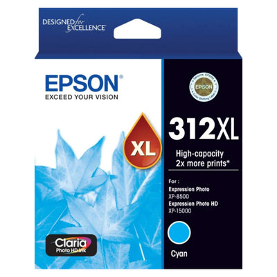 EPSON T312XL (T312XL220) Cyan Original Inkjet Cartridge - Cartouches Certifiées
