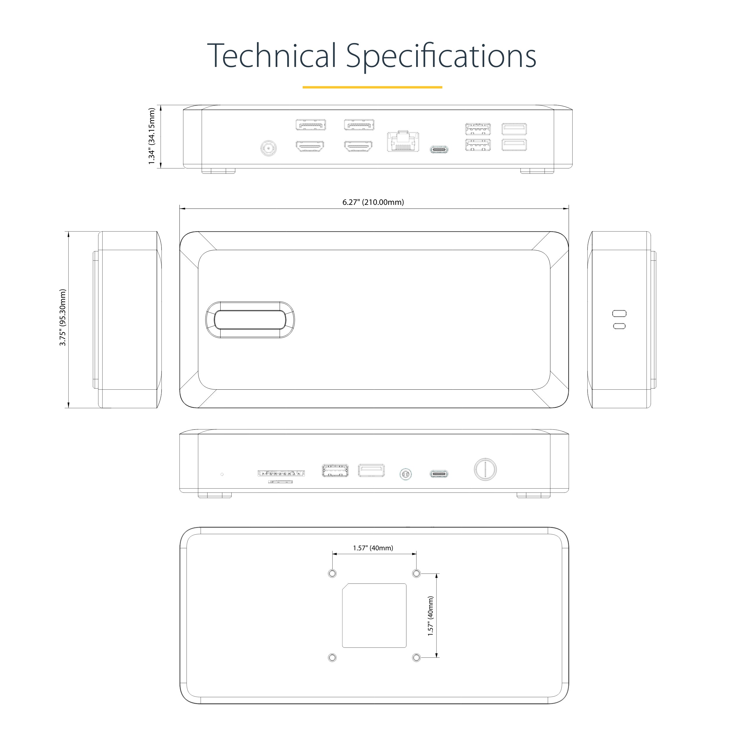 StarTech.com 132N-TB4USB4DOCK station d'accueil Avec fil Thunderbolt 4 Gris - Image 18