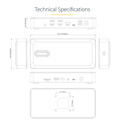 StarTech.com 132N-TB4USB4DOCK station d'accueil Avec fil Thunderbolt 4 Gris - Image 18