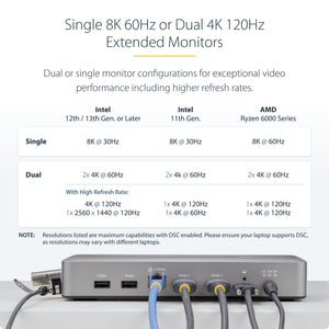 StarTech.com 155NA-USB4-DOCK station d'accueil Avec fil Argent - Image 6