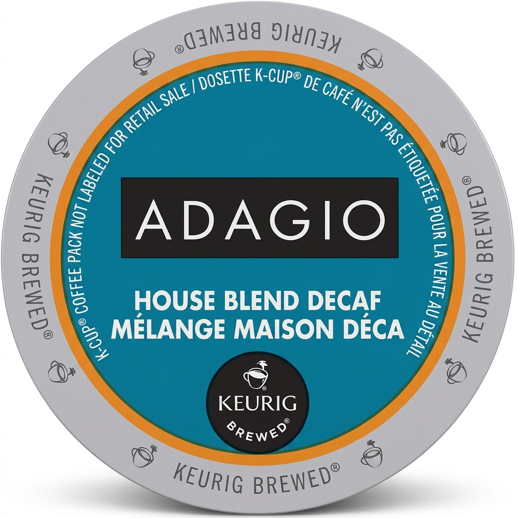 COFFEE-K CUP ADAGIO HOUSE BLEND, DECAF, MEDIUM ROAST 24/BX - Cartouches Certifiees