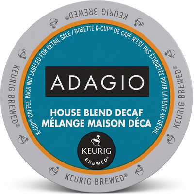 COFFEE-K CUP ADAGIO HOUSE BLEND, DECAF, MEDIUM ROAST 24/BX - Cartouches Certifiees
