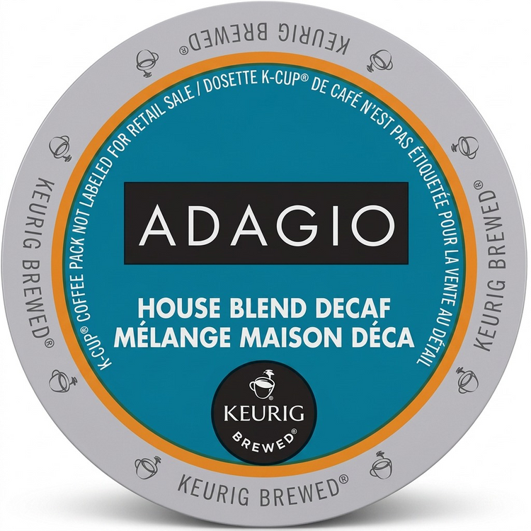 COFFEE-K CUP ADAGIO HOUSE BLEND, DECAF, MEDIUM ROAST 24/BX - Cartouches Certifiees
