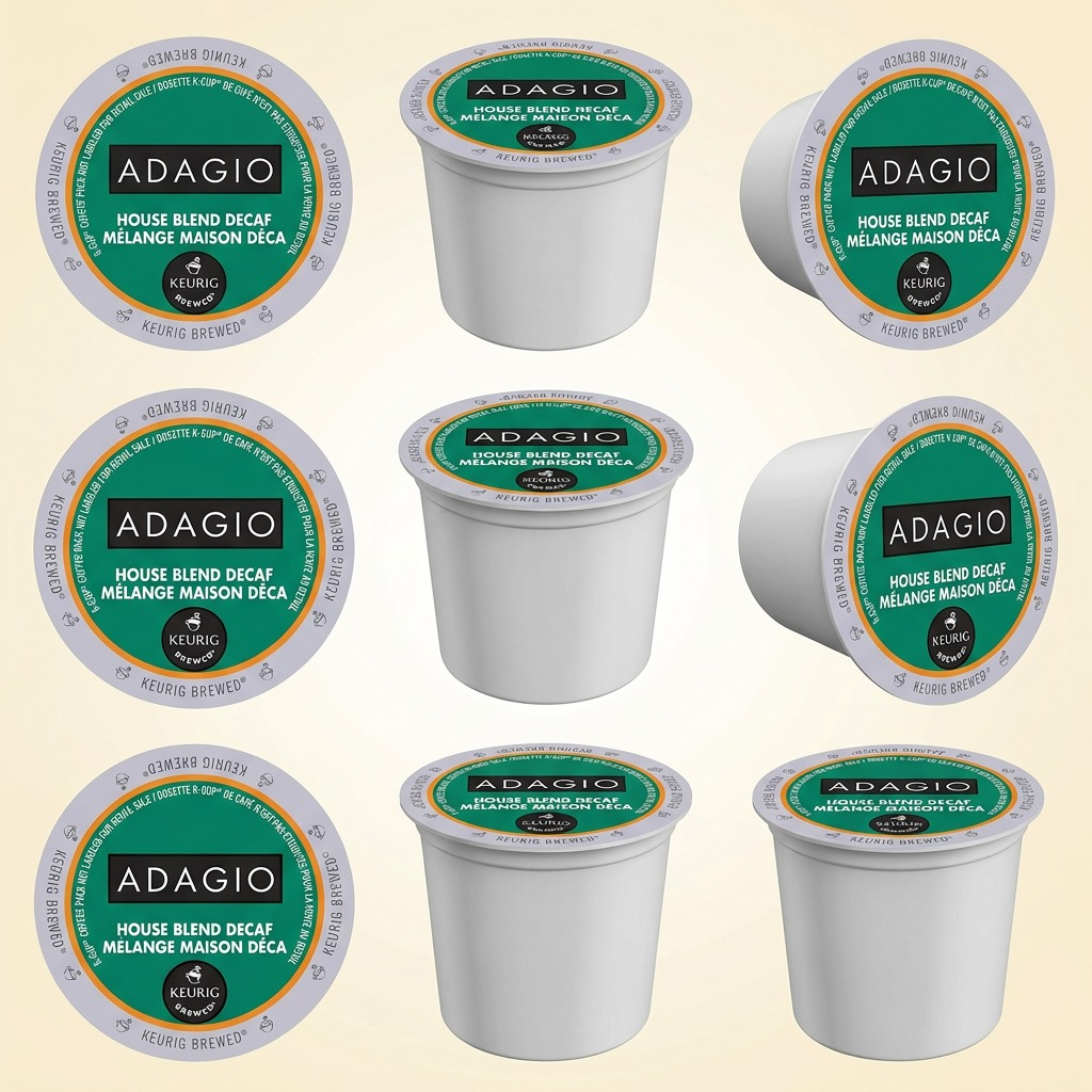 COFFEE-K CUP ADAGIO HOUSE BLEND, DECAF, MEDIUM ROAST 24/BX - Cartouches Certifiees