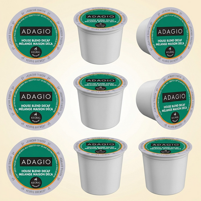COFFEE-K CUP ADAGIO HOUSE BLEND, DECAF, MEDIUM ROAST 24/BX - Cartouches Certifiees