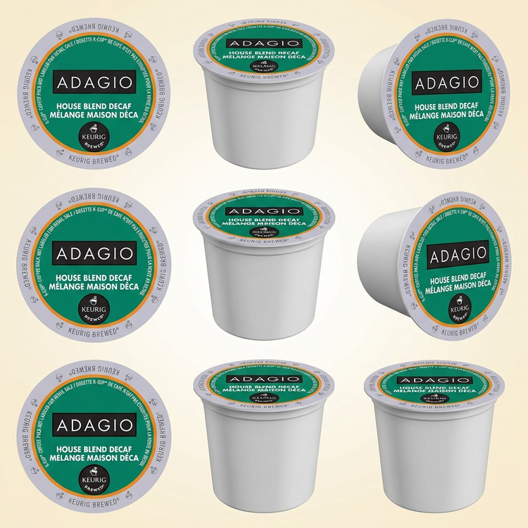 COFFEE-K CUP ADAGIO HOUSE BLEND, DECAF, MEDIUM ROAST 24/BX - Cartouches Certifiees