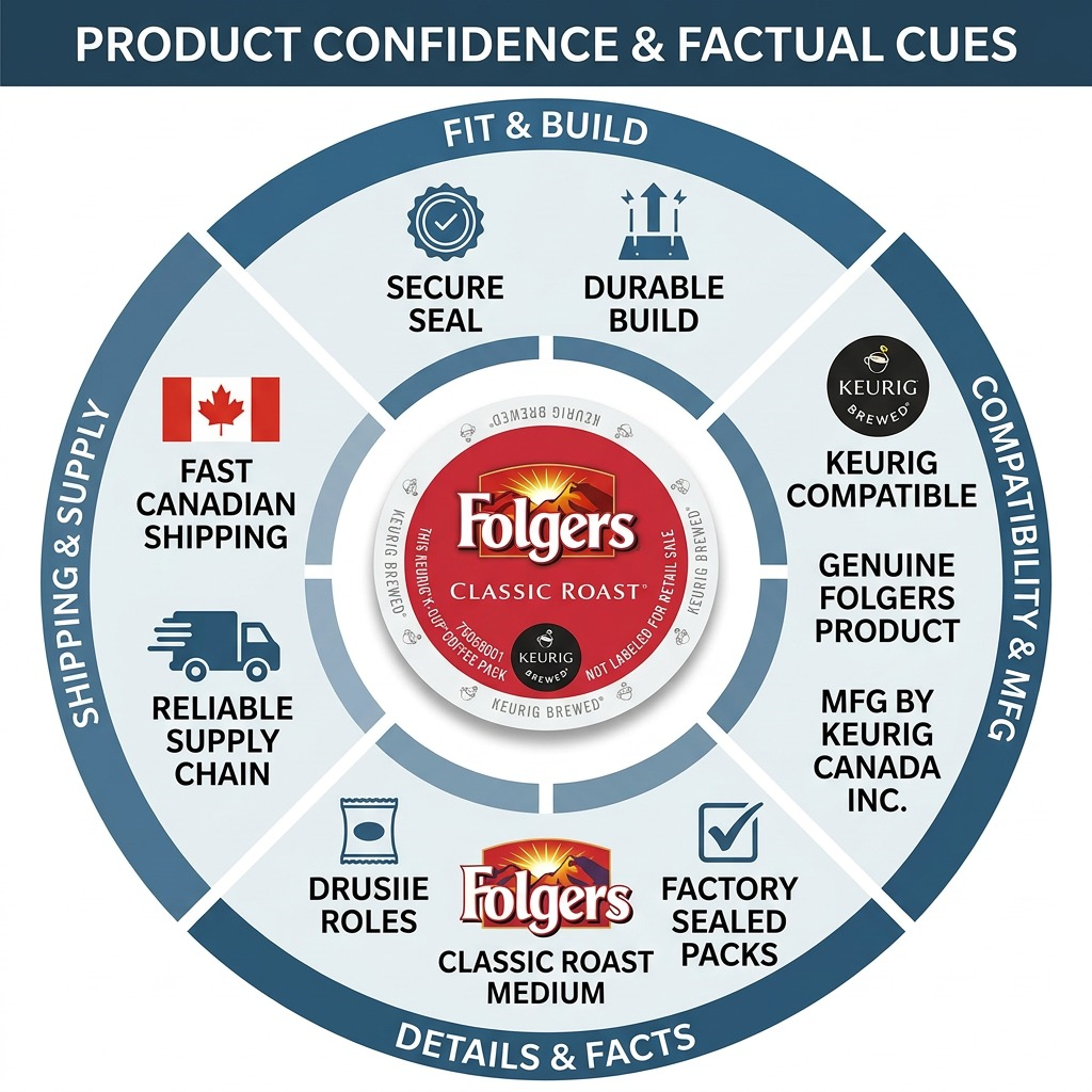 COFFEE-K CUP FOLGERS CLASSIC ROAST MEDIUM ROAST (20502) 24/BX - Cartouches Certifiees