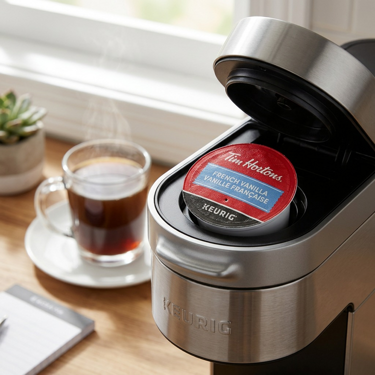 COFFEE-K CUP TIM HORTONS FRENCH VANILLA-13114 24/BX - Cartouches Certifiees