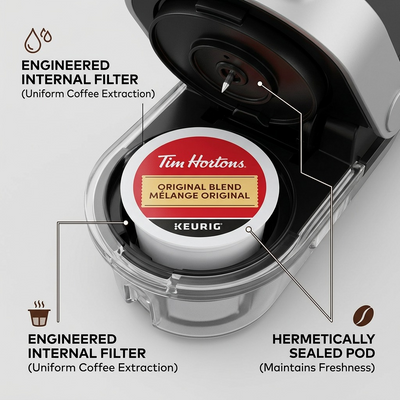 COFFEE-K CUP TIM HORTONS ORIGINAL BLEND MEDIUM ROAST-349469 24/BX - Cartouches Certifiees