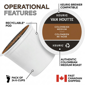 COFFEE-K CUP VAN HOUTTE COLOMBIAN MEDIUM (33717) 24/BX - Cartouches Certifiees