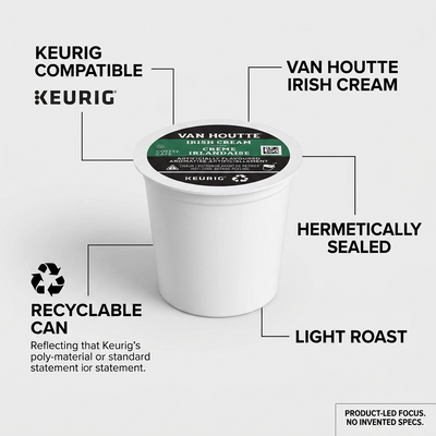 COFFEE-K CUP VAN HOUTTE IRISH CREAM LIGHT ROAST (51713) 24/BX - Cartouches Certifiees