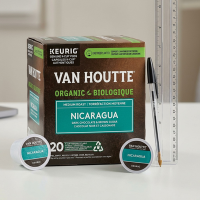 COFFEE-K CUP VAN HOUTTE NICARAGUA ORGANIC MEDIUM ROAST 20/BX - Cartouches Certifiees