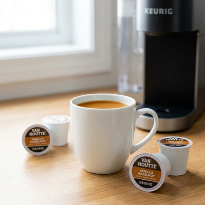 COFFEE-K CUP VAN HOUTTE VANILLA HAZELNUT LIGHT ROAST-39717 24/BX - Cartouches Certifiees