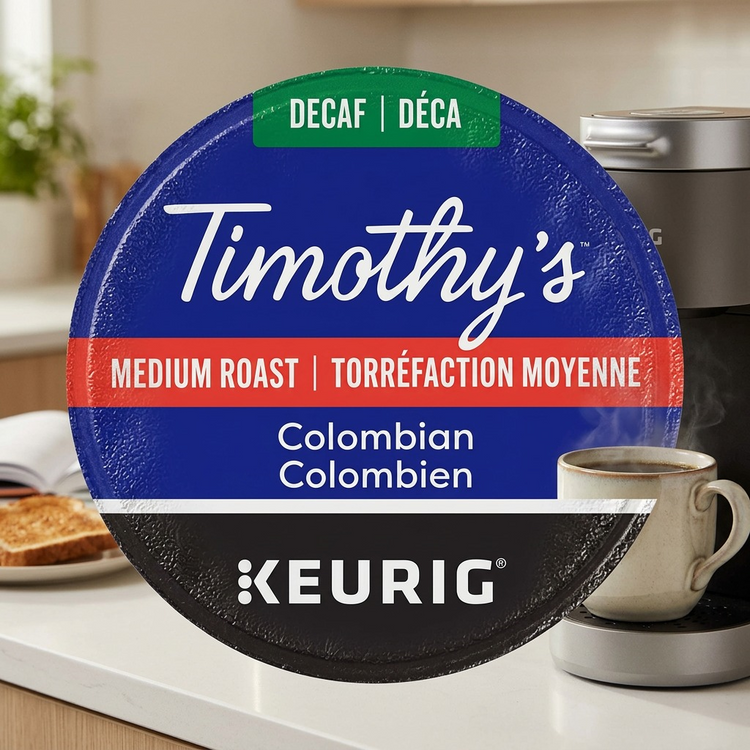 COFFEE-TIMOTHY'S DECAF COLOMBIAN 70.8G MEDIUM ROAST 24/BX - Cartouches Certifiees