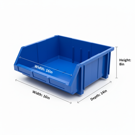 Bac de rangement empilable en plastique (16 x 14 x 8 po) **Frais d'expédition s'applique**