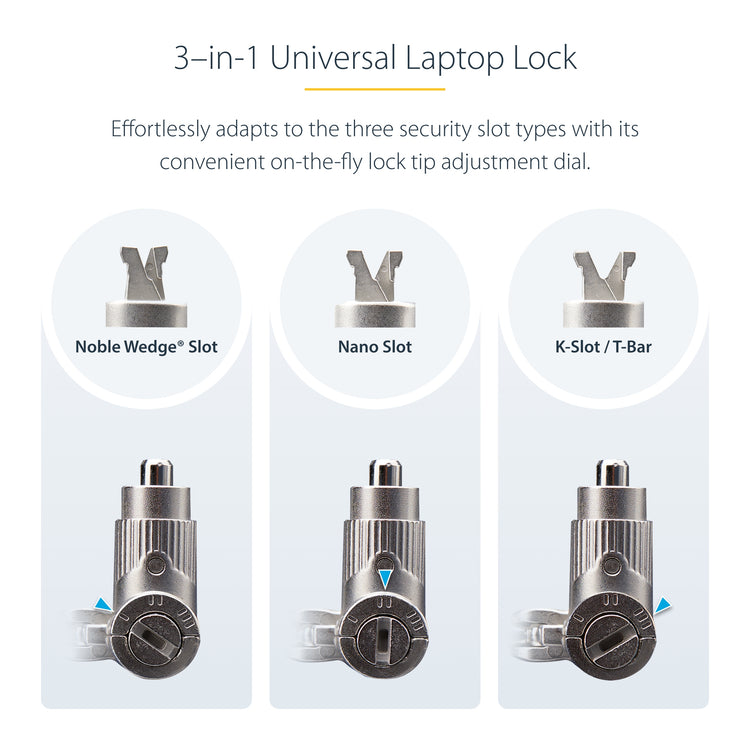 StarTech.com UNIVKA25-LAPTOP-LOCK câble antivol Noir 2 m - Image 21