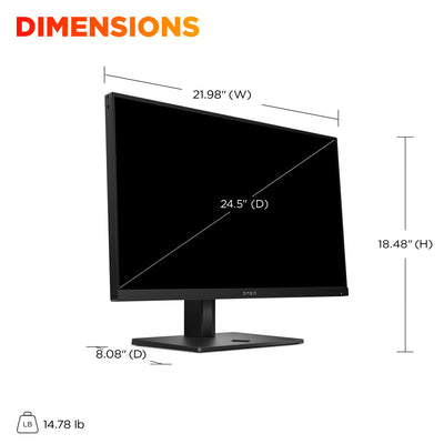 HP OMEN 24.5inch FHD 360Hz Gaming Monitor - OMEN 25 écran plat de PC 62,2 cm (24.5") 1920 x 1080 pixels Full HD LCD - Image 7