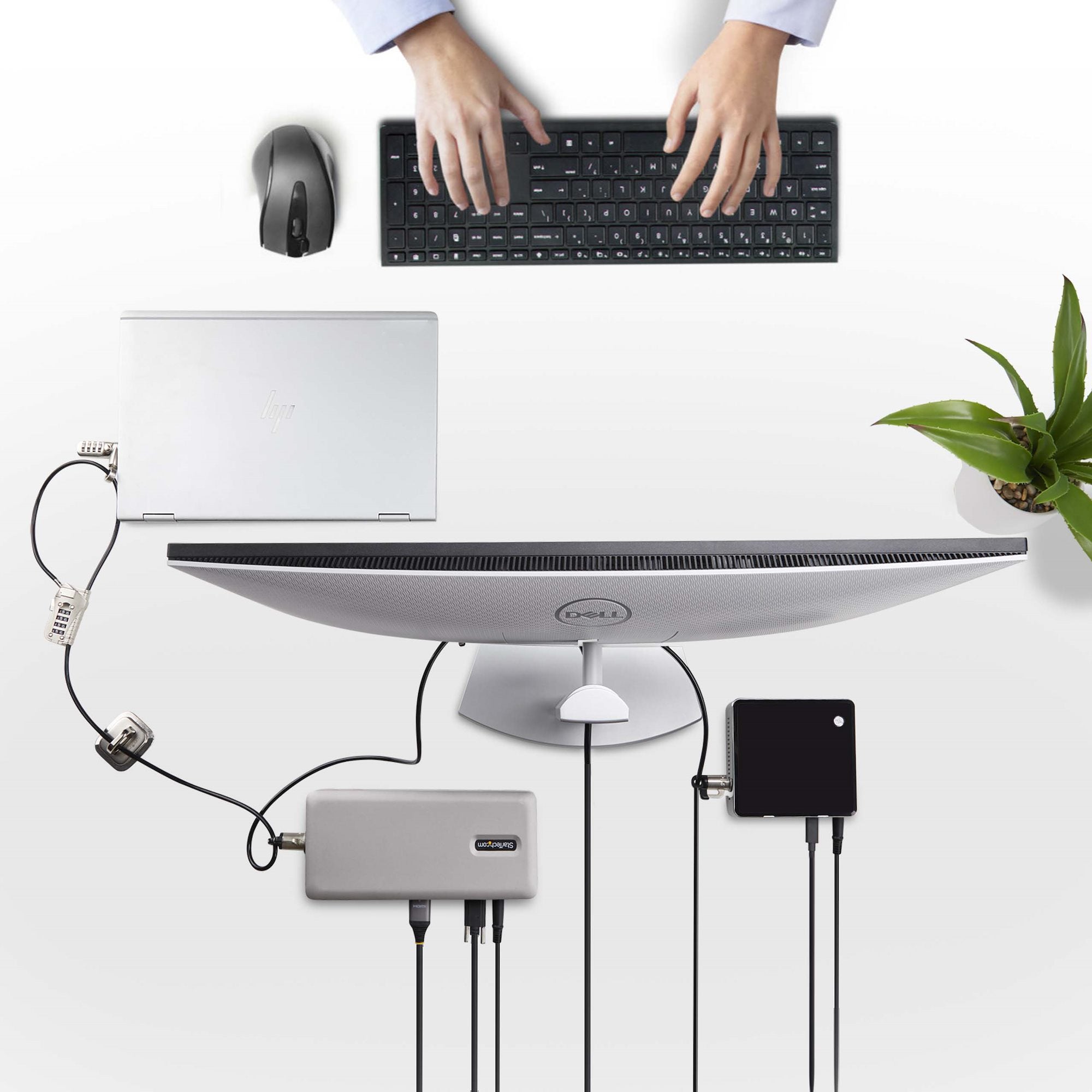 StarTech.com 3M4-DESK-LOCKING-KIT câble antivol Noir, Argent - Image 7