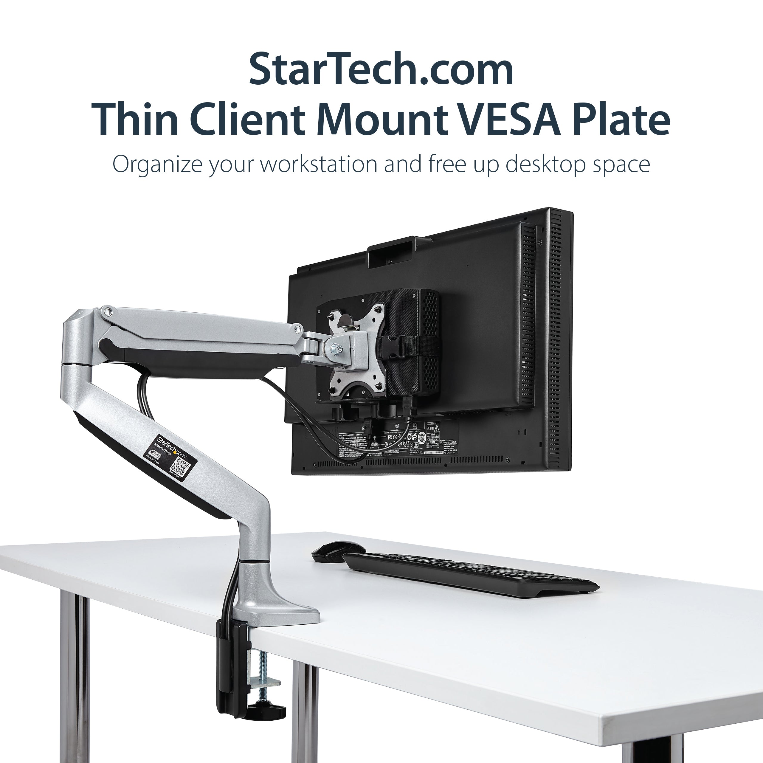StarTech.com ACCSMNT support pour unité centrale Support de CPU monté sur le socle de l’écran Noir - Image 8