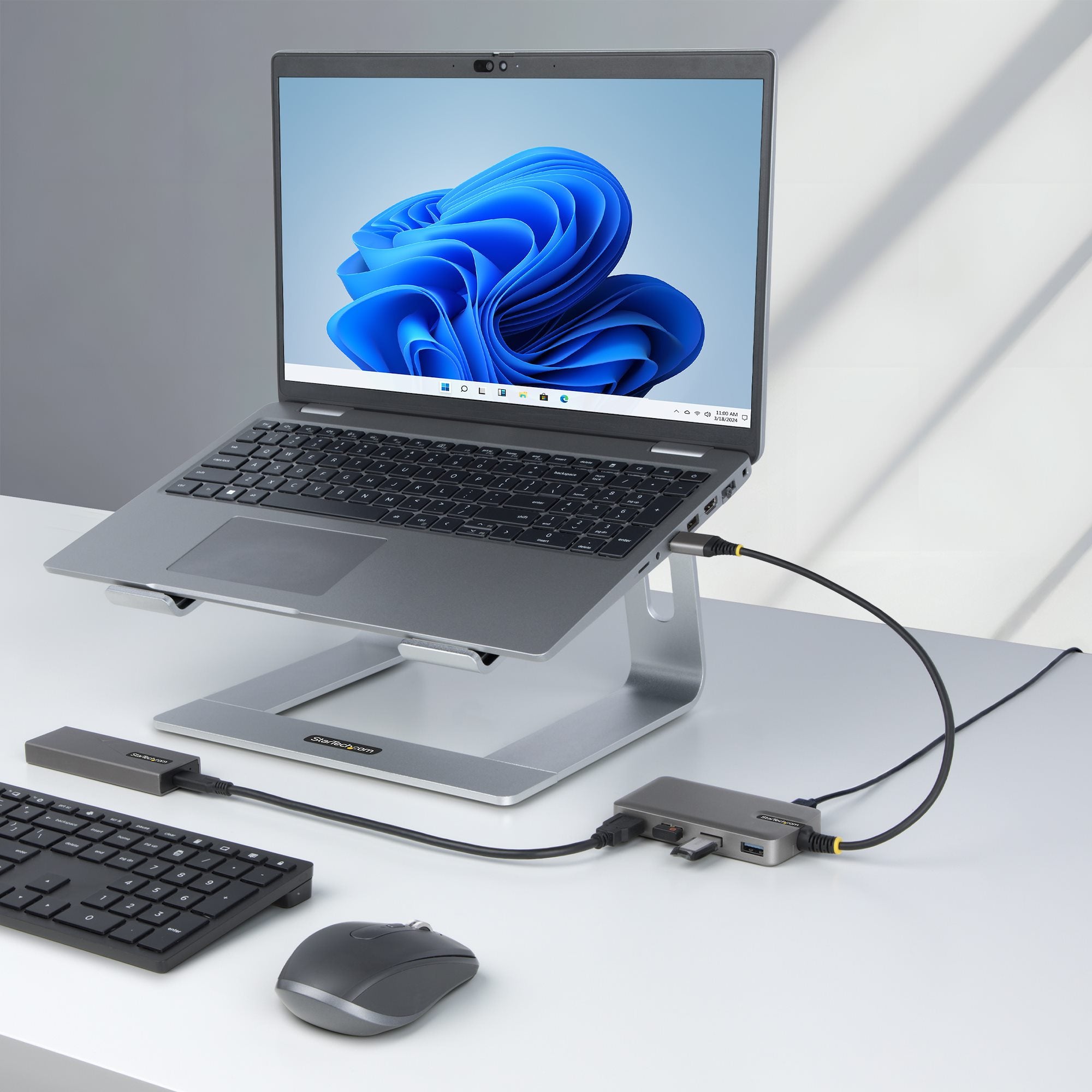 StarTech.com 5G4AC-USB-A-HUB hub & concentrateur USB 3.2 Gen 1 (3.1 Gen 1) Type-A 5000 Mbit/s Gris - Image 4