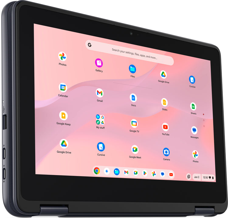 DELL Chromebook CC11260 2-in-1 Intel® N N150 Hybrid (2-in-1) 29.5 cm (11.6") Touchscreen HD 4 GB LPDDR5-SDRAM 64 GB eMMC Wi-Fi 6E (802.11ax) ChromeOS US English Grey (TPVH4) - Cartouches Certifiees