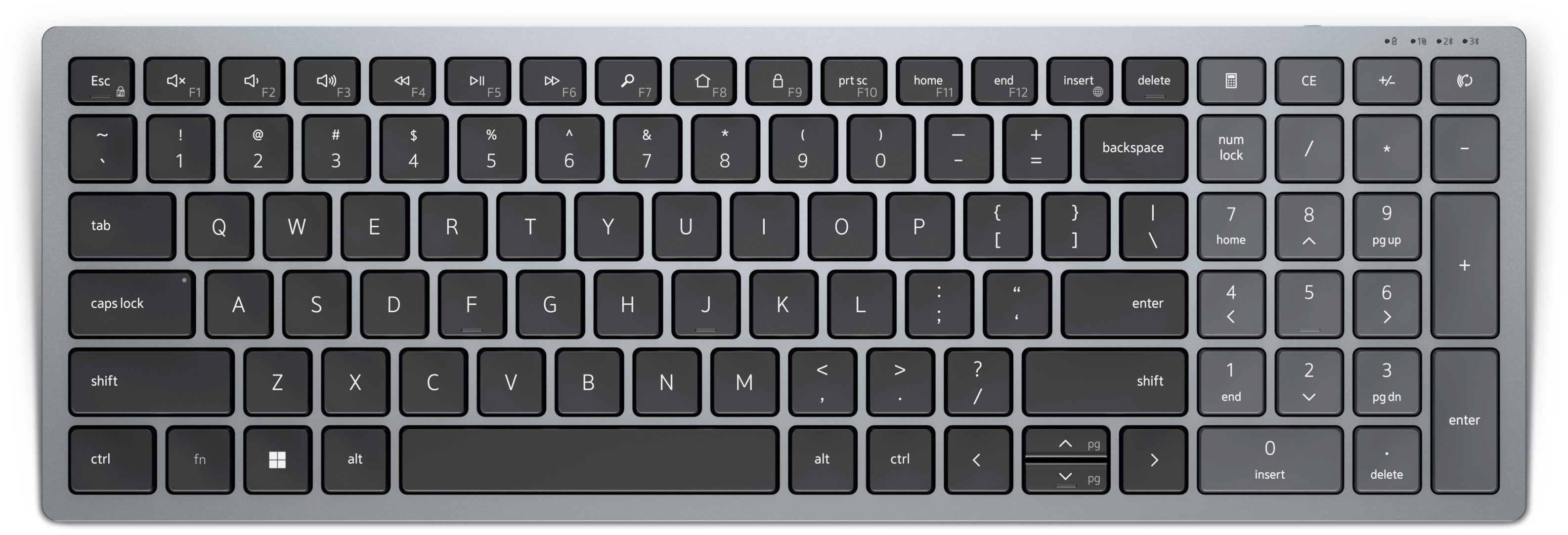 DELL KB740 keyboard Office RF Wireless + Bluetooth QWERTY English Grey, Black (KB740-GY-R-US) - Cartouches Certifiees