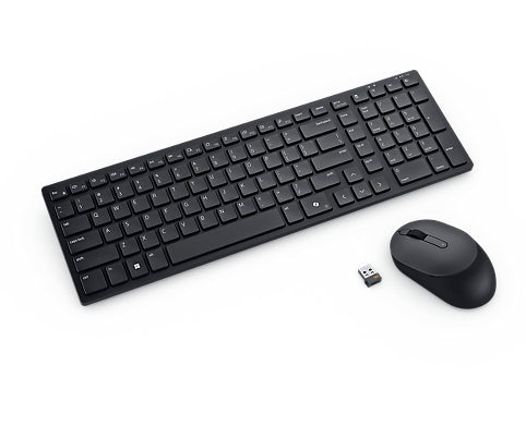 DELL KM555 keyboard Mouse included Universal RF Wireless + Bluetooth Canadian Black (KM555-BLK-MUI) - Cartouches Certifiees
