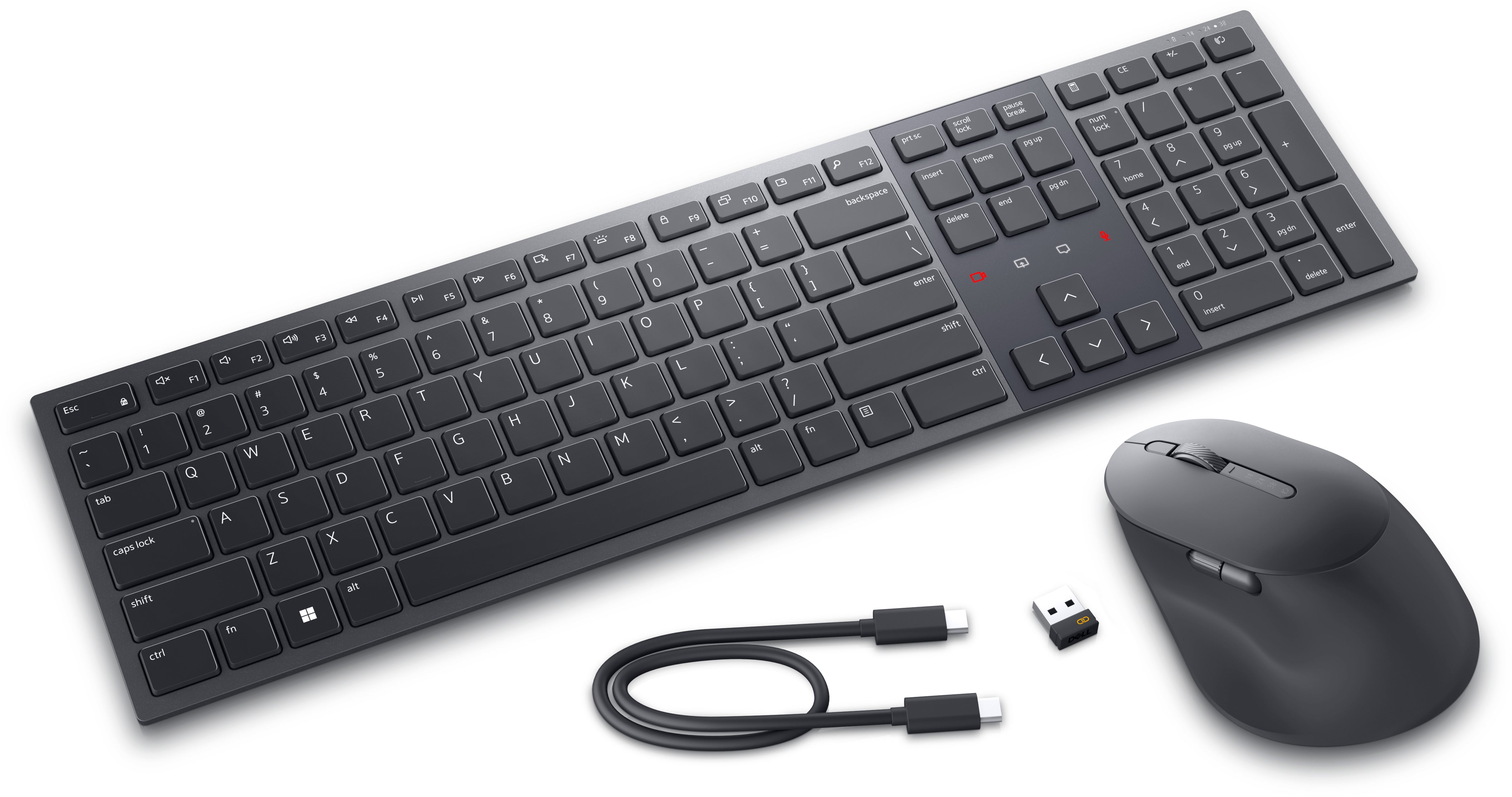 DELL KM900 keyboard Mouse included Office RF Wireless + Bluetooth Canadian Graphite (KM900-GR-FRC) - Cartouches Certifiees