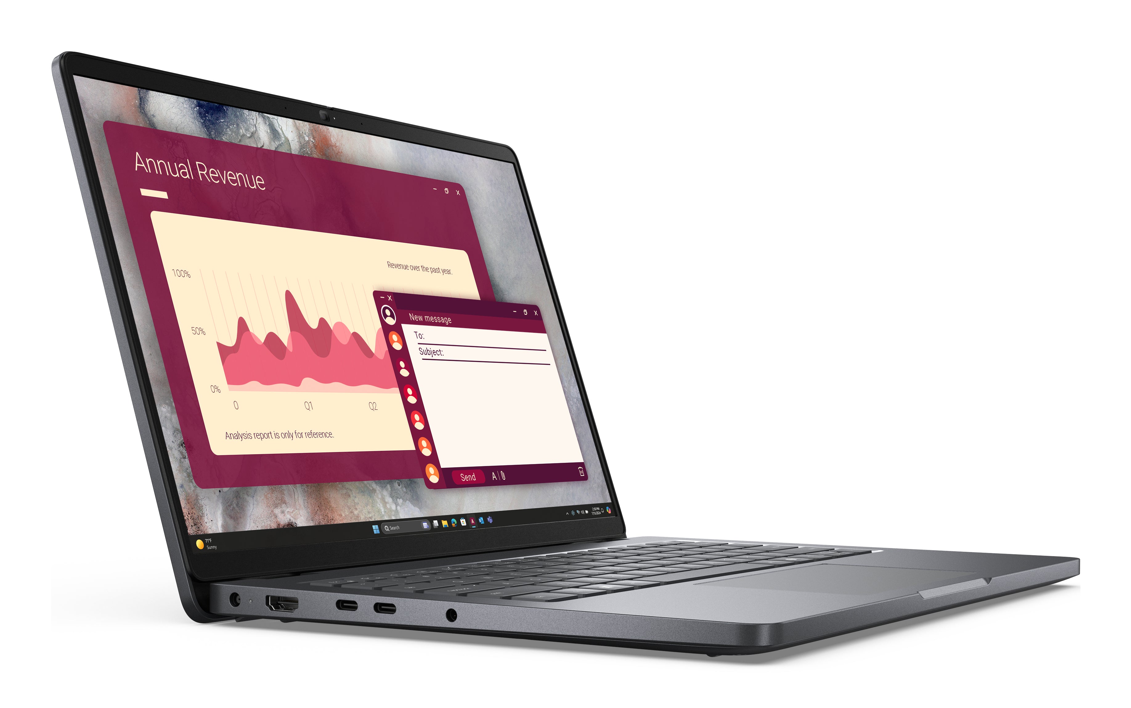 DELL Pro 14 PC14250 Intel Core 5 120U Laptop 35.6 cm (14") Touchscreen Full HD+ 16 GB DDR5-SDRAM 256 GB SSD Wi-Fi 6E (802.11ax) Windows 11 Pro US English Black (GDFT1) - Cartouches Certifiees