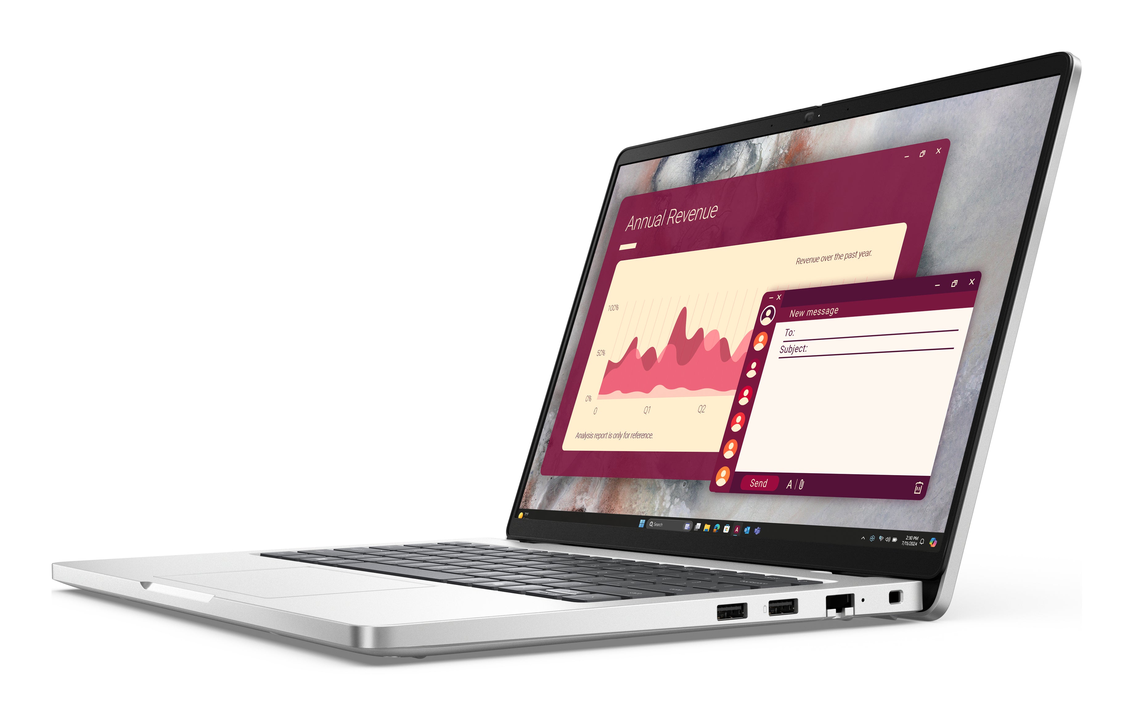 DELL Pro 14 PC14250 Intel Core Ultra 7 265U Laptop 35.6 cm (14") Full HD+ 32 GB DDR5-SDRAM 512 GB SSD Wi-Fi 6E (802.11ax) Windows 11 Pro US English Silver, Platinum (K5GJ3) - Cartouches Certifiees
