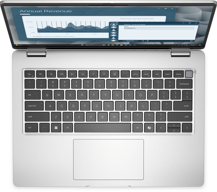 DELL Pro 14 PC14255 Copilot+ PC AMD Ryzen AI 7 PRO 350 Laptop 35.6 cm (14") Full HD+ 16 GB DDR5-SDRAM 512 GB SSD Wi-Fi 6E (802.11ax) Windows 11 Pro US English Silver, Platinum (W7JCK) - Cartouches Certifiees