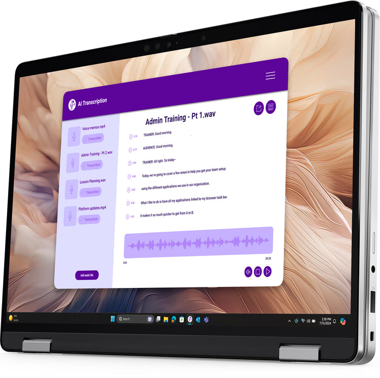 DELL Pro 14 Plus PB14250 2-in-1 Copilot+ PC Intel Core Ultra 7 268V Hybrid (2-in-1) 35.6 cm (14") Touchscreen Full HD+ 32 GB LPDDR5x-SDRAM 512 GB SSD Wi-Fi 7 (802.11be) Windows 11 Pro US English Aluminium (437NW) - Cartouches Certifiees