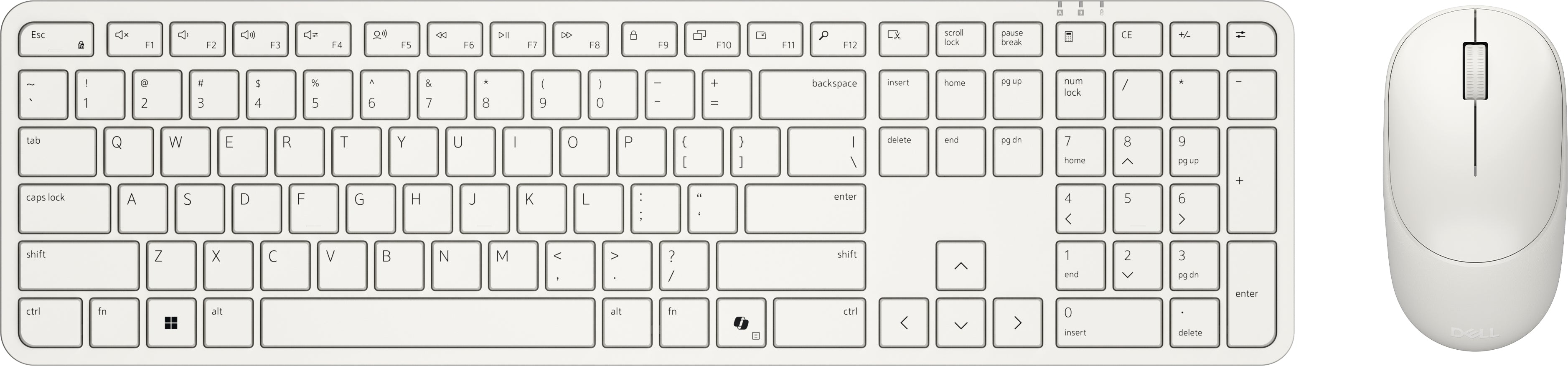 DELL Pro 5 KM526 keyboard Mouse included Home/Office RF Wireless Canadian White (KM526-LT-FRC) - Cartouches Certifiees