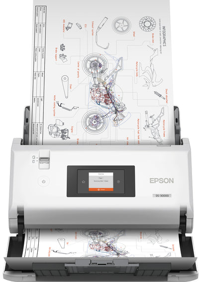 EPSON DS-30000 Sheet-fed scanner 600 x 600 DPI A3 White (B11B256201) - Cartouches Certifiees
