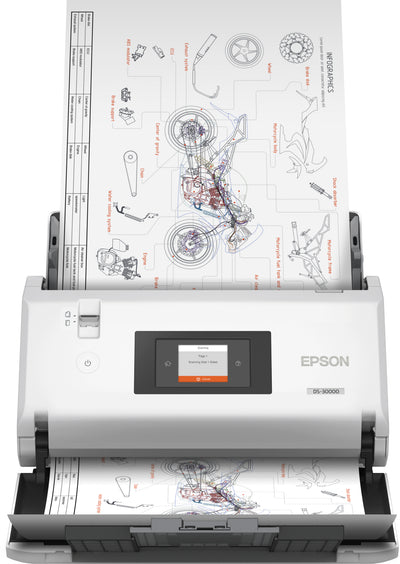 EPSON DS-30000 Sheet-fed scanner 600 x 600 DPI A3 White (B11B256201) - Cartouches Certifiees