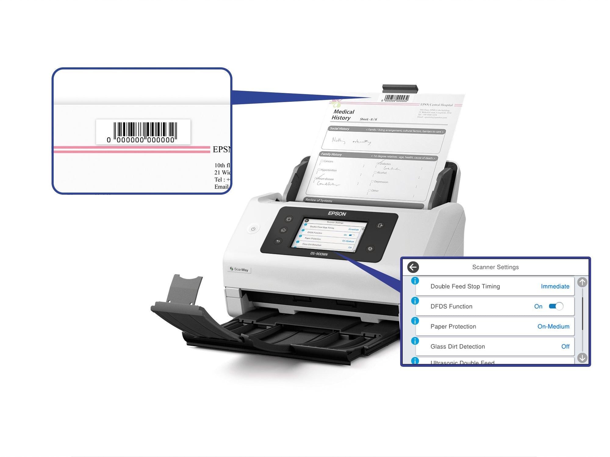 EPSON DS-900WN SCANNER (B11B276201) - Cartouches Certifiees