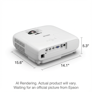EPSON PowerLite 760W Ultra Short-throw Laser Projector, Wifi Miracast, 4100 Lumens, WXGA, White (V11HA81020) - Cartouches Certifiees