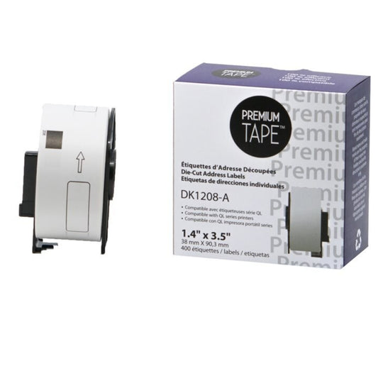 Compatible BROTHER DK1208 Étiquettes d'Adresse Standard en Papier 1.4'' x 3.5'' (1 x 400) Qualité Supérieure