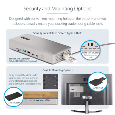 StarTech.com 132N-TB4USB4DOCK station d'accueil Avec fil Thunderbolt 4 Gris - Image 15