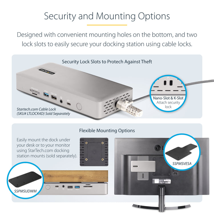 StarTech.com 132N-TB4USB4DOCK station d'accueil Avec fil Thunderbolt 4 Gris - Image 15