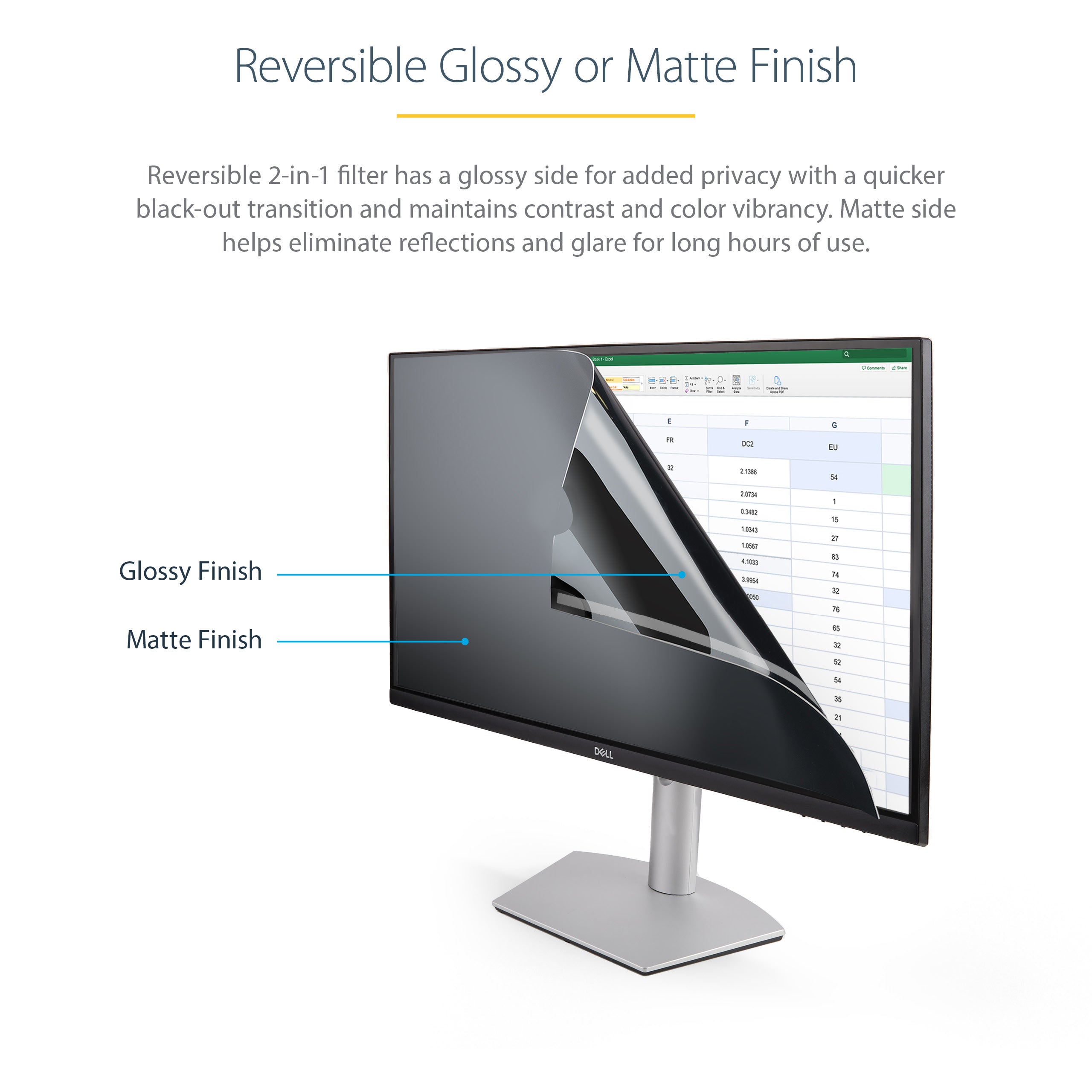 StarTech.com PRIVACY-SCREEN-238M filtre anti-reflets pour écran et filtre de confidentialité 60,5 cm (23.8") Moniteur Filtre de confidentialité sans bords pour ordinateur - Image 10