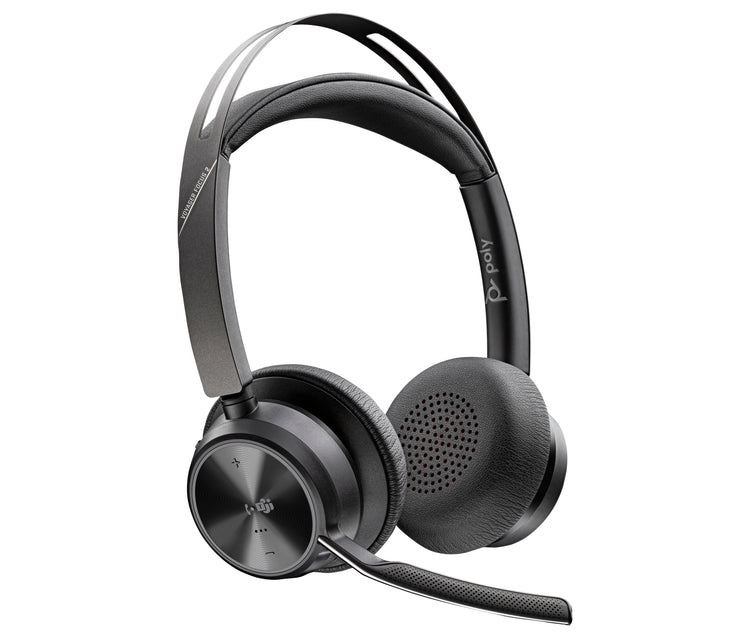 Poly Voyager Focus 2 Microsoft Teams Certified USB-C-C Headset +USB-C/A Adapter +Charging Stand Sans fil Arceau Bureau/Centre d'appels Bluetooth Socle de chargement Noir - Image 1