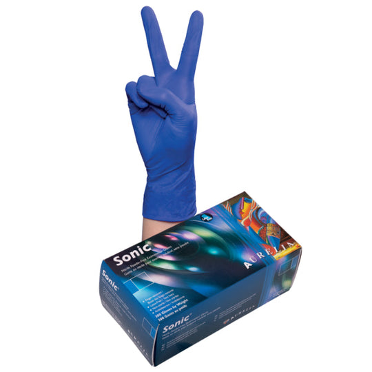 Aurelia Sonic 2.2mil Nitrile Gloves - Cobalt Blue - Case of 10 boxes