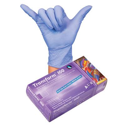 Transform 3.2mil Nitrile Gloves - Ice Blue - Case of 10 boxes - StopGerms