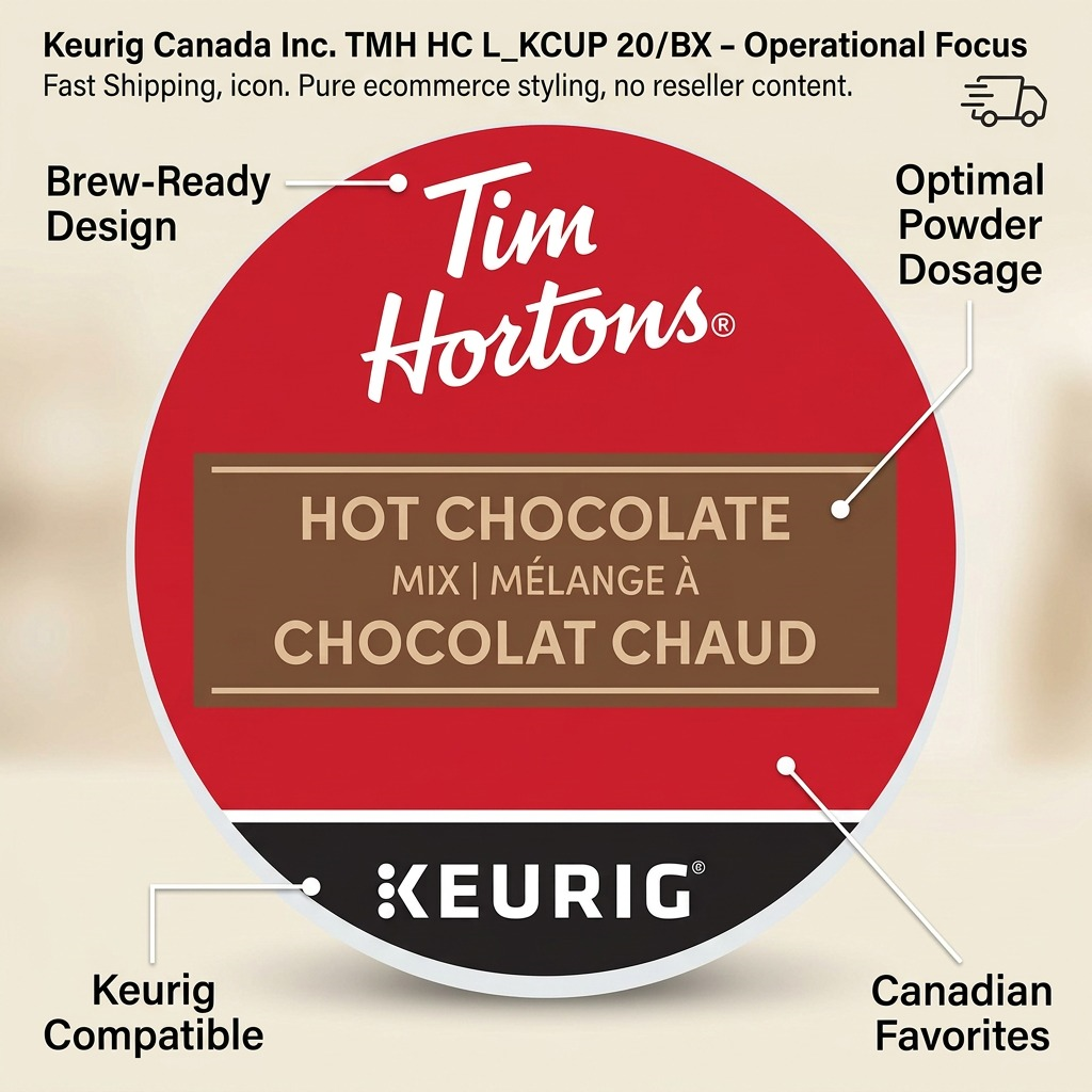 HOT CHOCOLATE-K CUP TIM HORTONS 20/BX - Cartouches Certifiees
