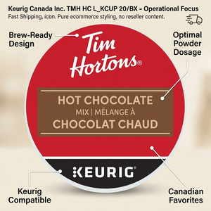 HOT CHOCOLATE-K CUP TIM HORTONS 20/BX - Cartouches Certifiees