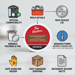 HOT CHOCOLATE-K CUP TIM HORTONS 20/BX - Cartouches Certifiees