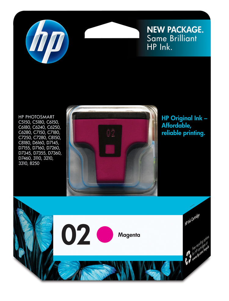 HP 02 (C8772WN) Magenta Original Inkjet Cartridge - Cartouches Certifiees