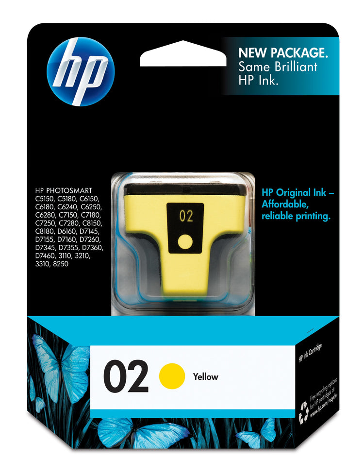 HP 02 (C8773WN) Yellow Original Inkjet Cartridge - Cartouches Certifiees