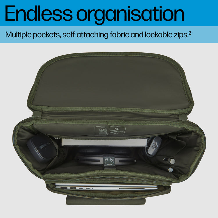 HP 15.6 Modular Laptop Backpack 39.6 cm (15.6") Green, Grey (9J496AA) - Cartouches Certifiees